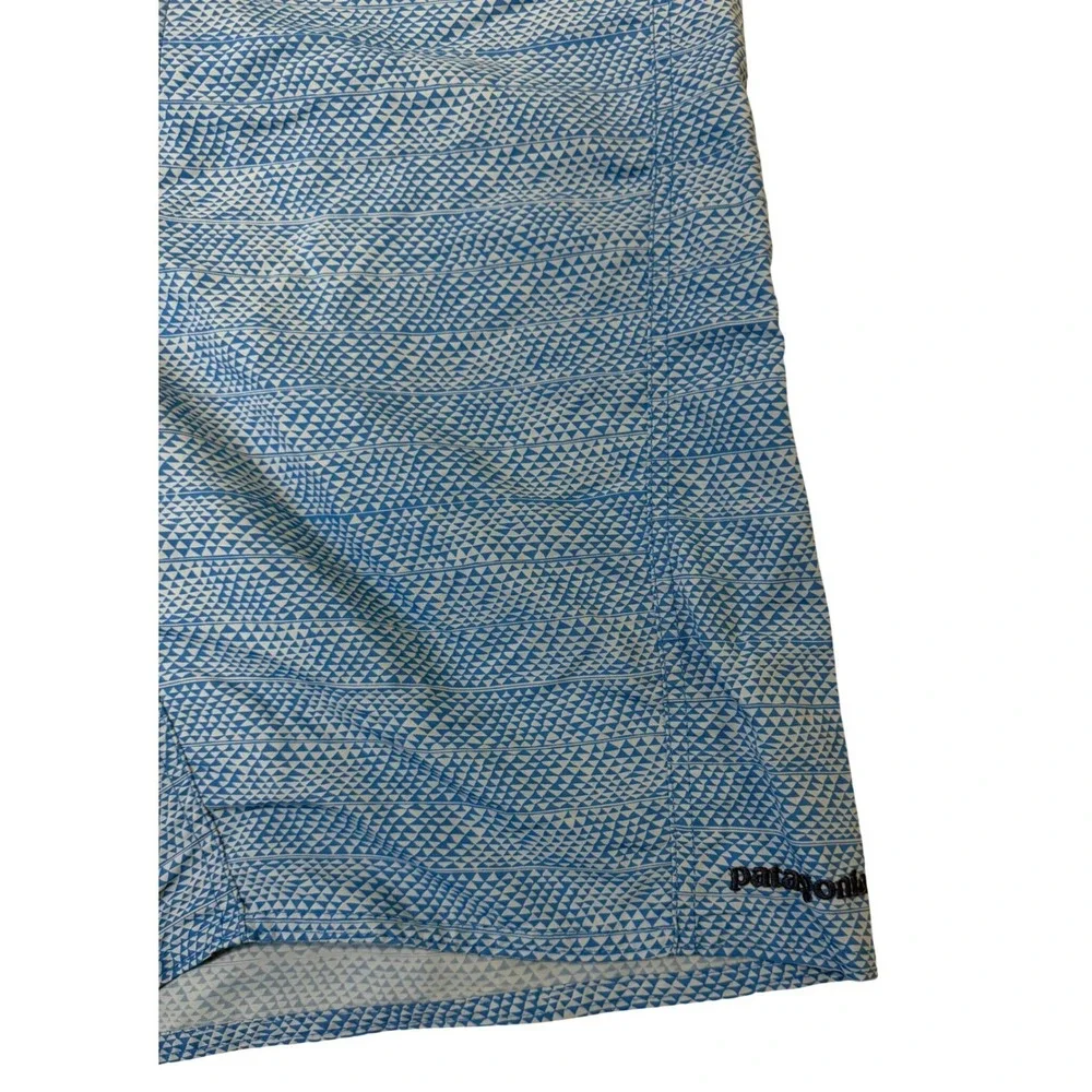 Patagonia Mens Blue Geometric Triangle Print Board Shorts Swim Trunks‎ 32